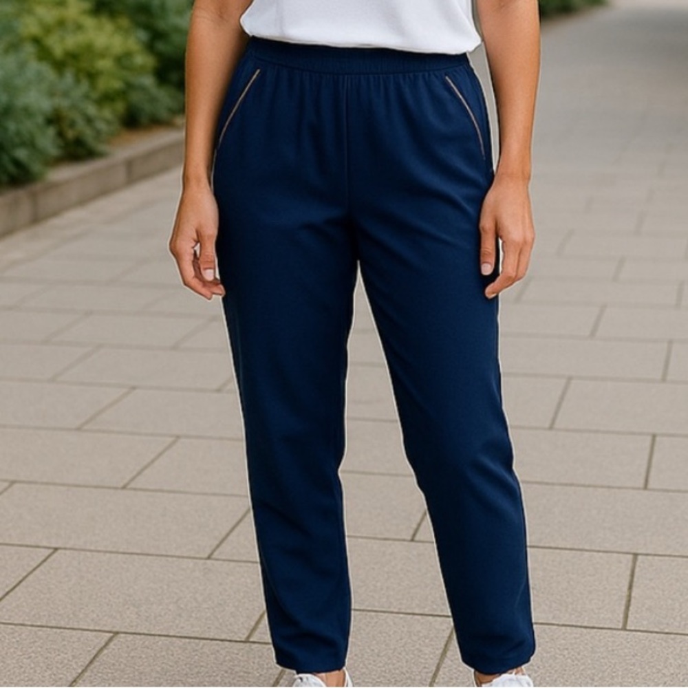 Journey Track Loungewear Womens Pants Pull‎ On Blue Sz Lg Lightweight Streetwear